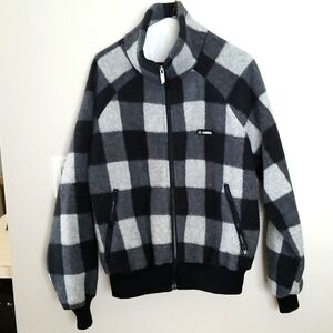 Gerry Women's grey Buffalo plaid fleece bomber style jacket sz large